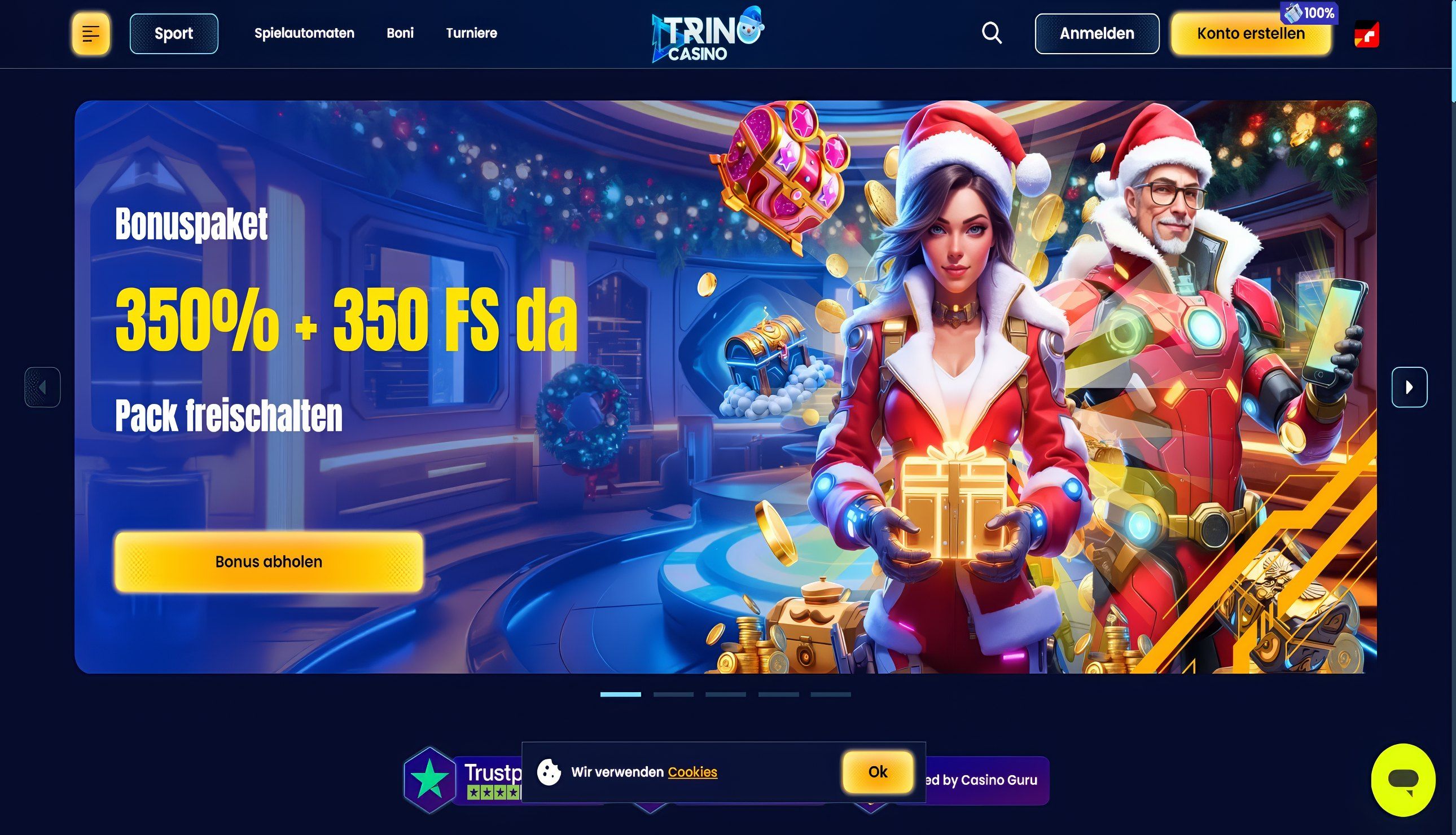 Trino Casino desktop screenshot 1